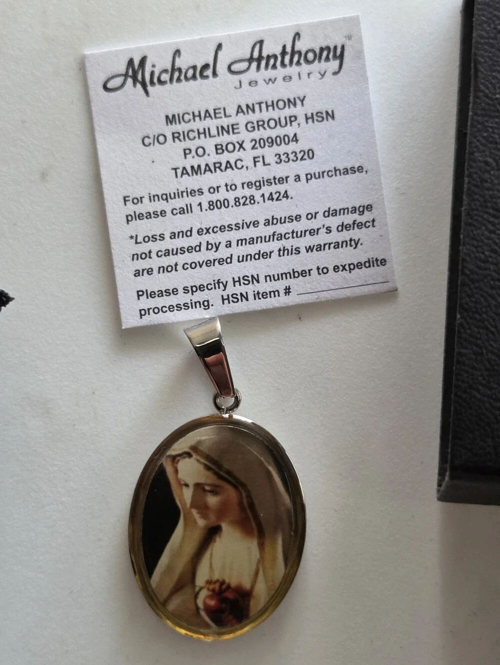 Michael Anthony Cream and Gold Religious Pendant Necklace